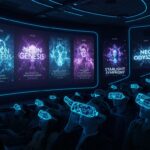 Best New Movies of 2025: The Ultimate Watchlist for Film Lovers 2025's best new movies showcased in a high-tech cinema with holographic ads and VR viewers.