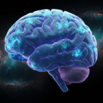 Futuristic holographic brain network with glowing Golnar Sequence symbols illustrating Pernithia Galnith neural connections